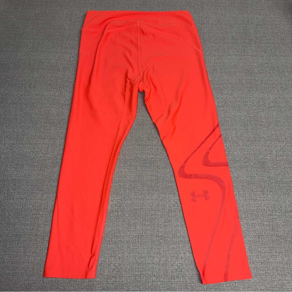 Under Armour HeatGear Compression Cropped Leggings Neon Orange